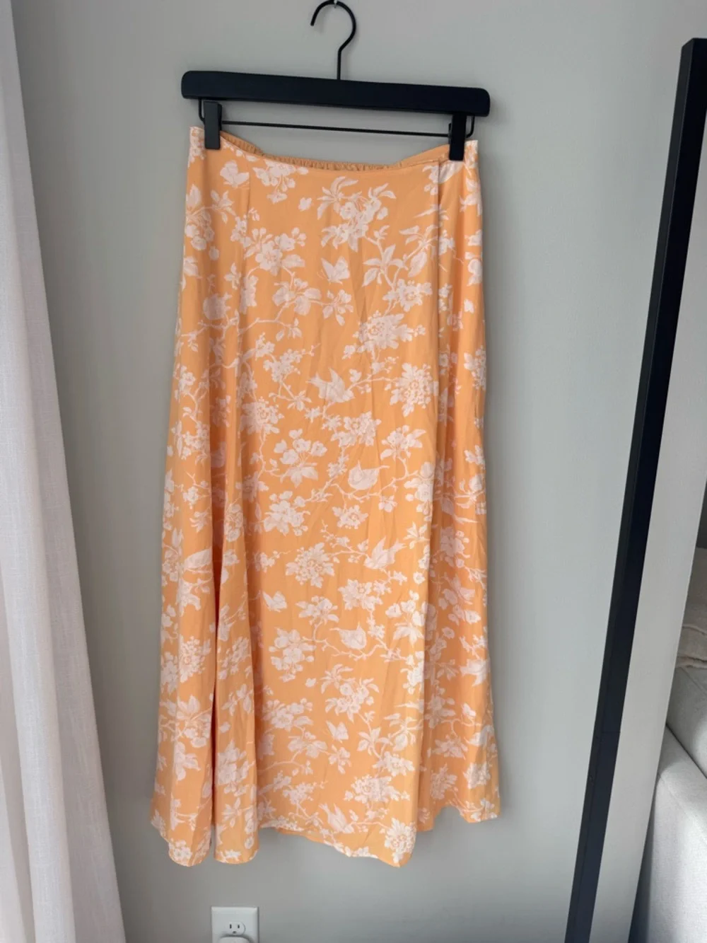 Abercrombie & Fitch Orange Floral Maxi Skirt - Double Lined - Picture 1 of 4